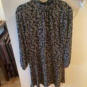NWT H&M Black and White Floral Swing Dress